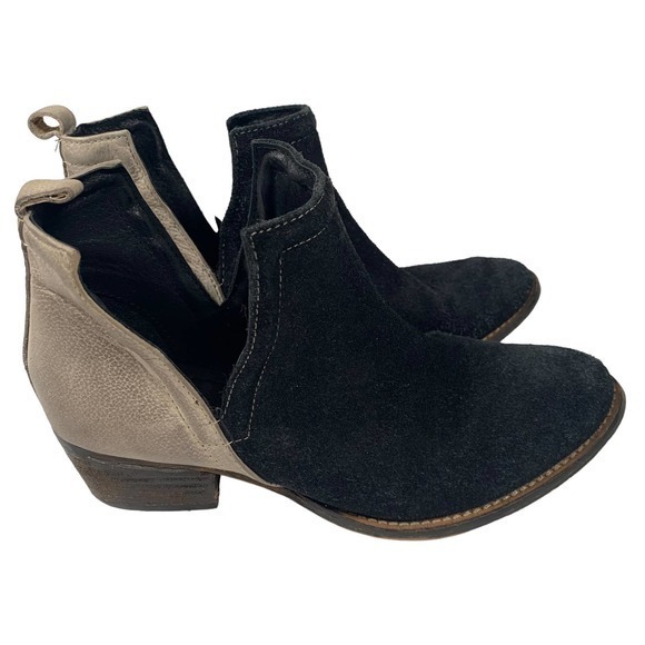 Black and Clay colorblock bootie in nice leather Sz 7.5‎ - Picture 1 of 4